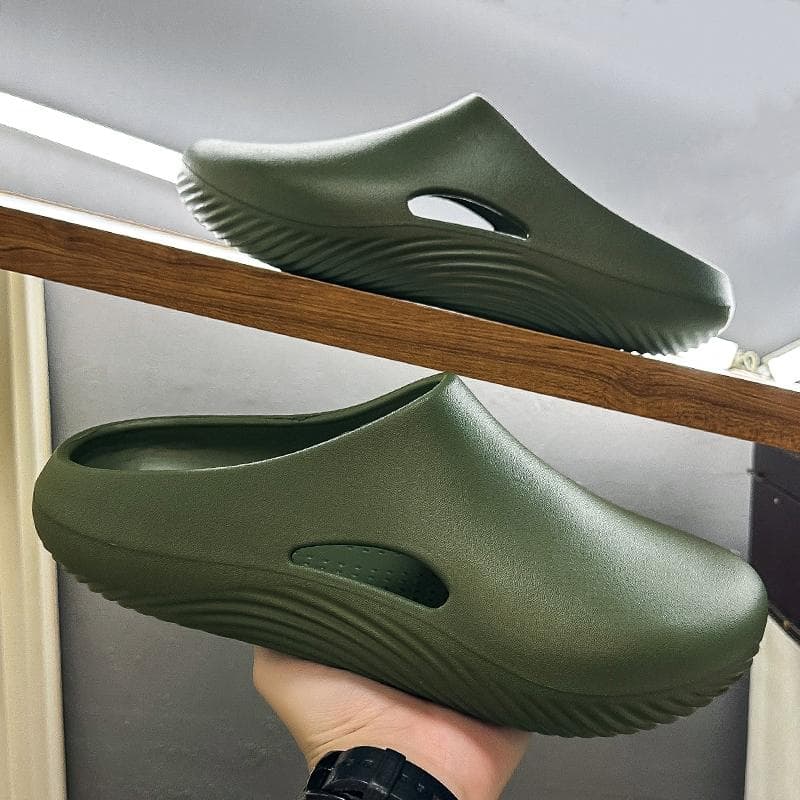 2025 Neue Herren Hausschuhe Indoor Garten Clogs Wasserdicht Kochschuhe Strandsandale Hausschuhe für Tierpfleger Outdoor Angelschuhe cm armee grüne