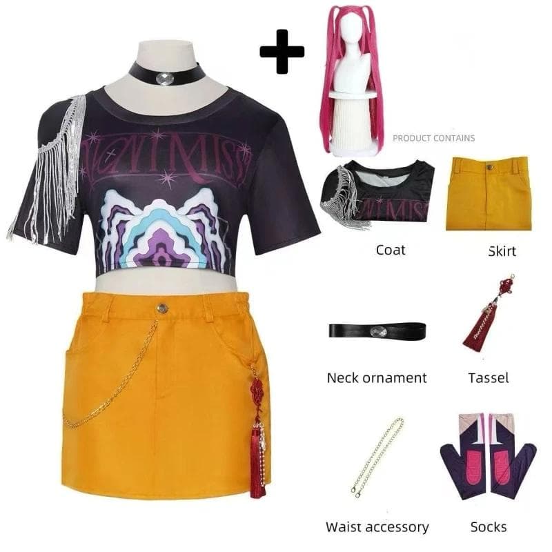 2026 KPop Mira Cosplay Kostüm Perücke Frauen Mädchen Halloween Karneval Comic-con Party Rollenspiel Outfits cm