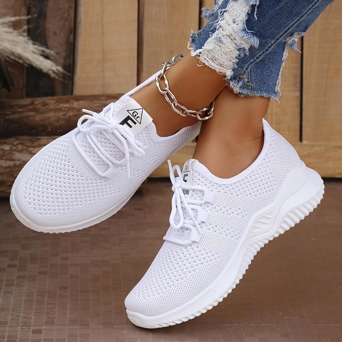 Einfarbige Freizeitsportschuhe für Damen, leichte gestrickte Sportschuhe für Damen, leichte Sportschuhe mit weicher Sohle cm schwarz