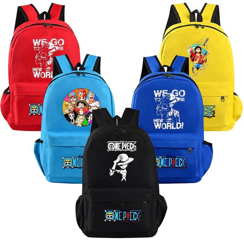 Anime One Piece Rucksack für Jungen und Mädchen, Schulanfang, große Kapazität, Rucksack, Büchertasche für Kinder, Männer und Frauen,