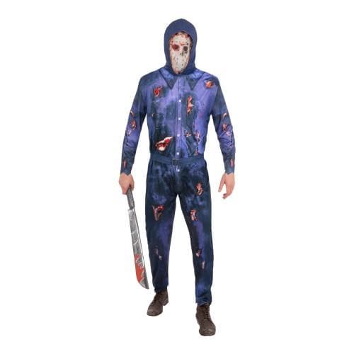 Jason Voorhees Kostüm für Herren aus Freitag der 13. cm blau