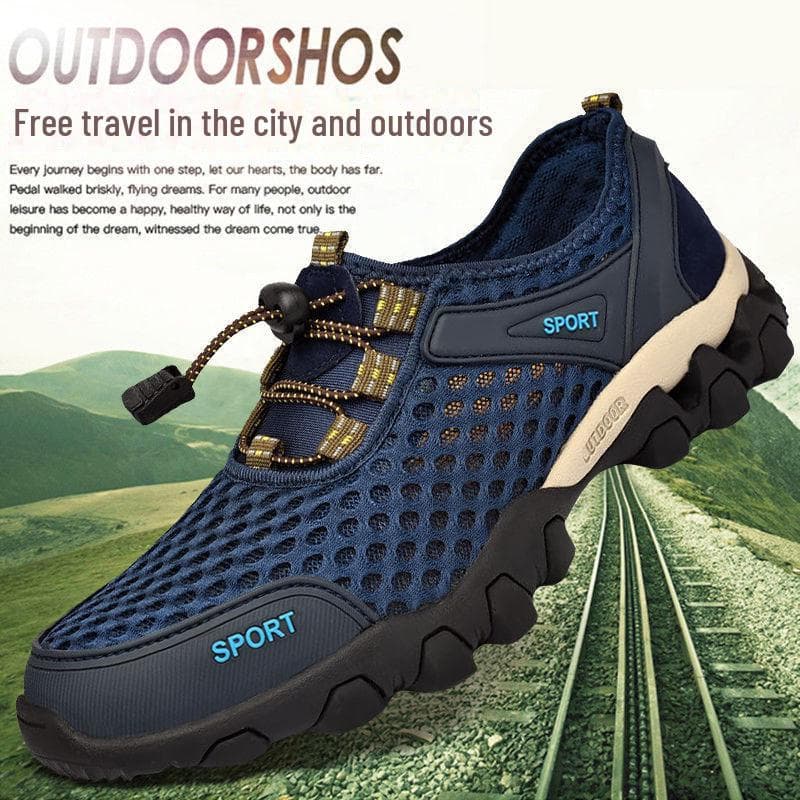 2024 Atmungsaktive Mesh-Wander- und Laufschuhe für Herren im koreanischen Stil - Modische Wat-Sneaker für den Sommer cm braun