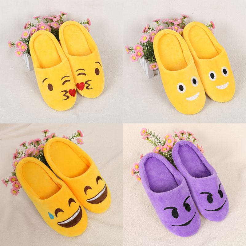 Indoor Warm Emoji Hausschuhe Winter Baumwolle Plüsch Slipper Emoji Schuhe Smiley Emoticon Winter Weiche Cartoon Schuhe cm orange