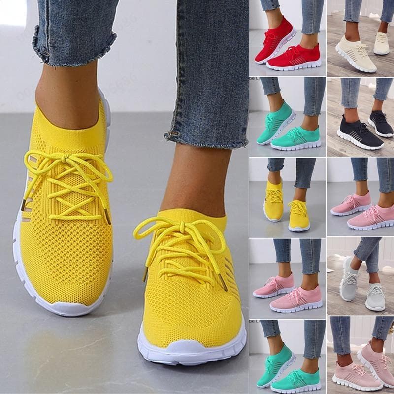 Größen 35–45 Damen Mesh Casual Lace-Up Sportschuhe Runing Atmungsaktive Schuhe Sneakers cm licht grau
