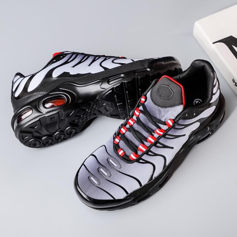 Unisex Sneakers Laufmode Outdoor Jogging Sportschuhe Damen Atmungsaktive Dämpfung Basket Schuhe cm rot/schwarz