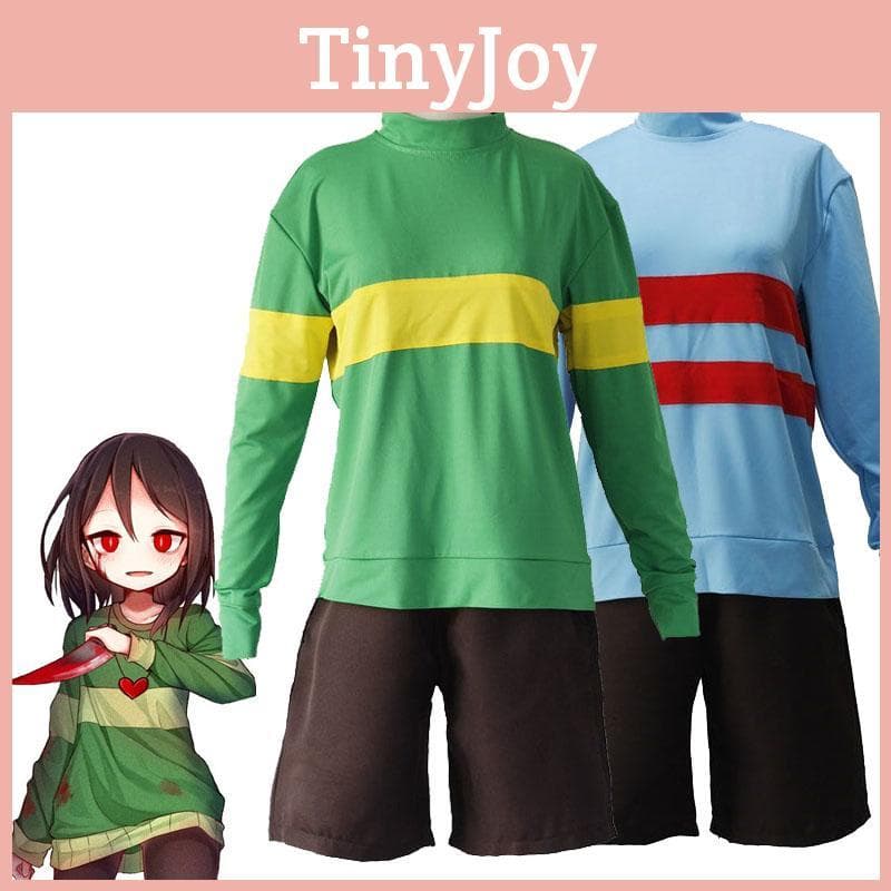 Frisk Chara Undertale Cosplay T-Shirt Sweatshirt Shorts Hose Kostüm Outfits cm