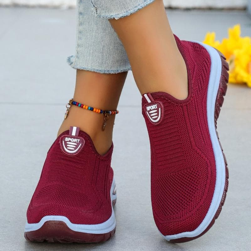 Damenschuhe Atmungsaktiv und Bequem Übergröße Lässige Walking-Schuhe für Frühling und Sommer cm grau