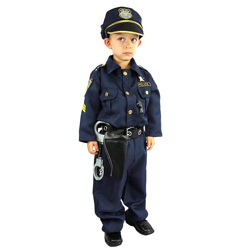 Deluxe süßes Offiziers-Polizei-Kostüm für Kinder, Jungen, Halloween, Karneval, Party, Leistung, Kostüm, Uniform, Outfit, Cosplay cm blau