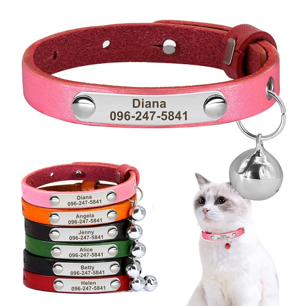 Personalisiertes Namensschild Katzenhalsband Sicherheit Benutzerdefinierte Katzenhalsbänder Halskette Kostenlose Gravur ID Namensschild Für Welpen