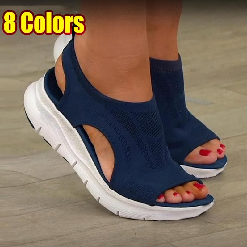 35-45 Plus Size Damenschuhe Sommer 2024 Komfort Casual Sport Sandalen Damen Strand Keilsandalen Damen Plateausandalen Römische Sandalen cm schwarze