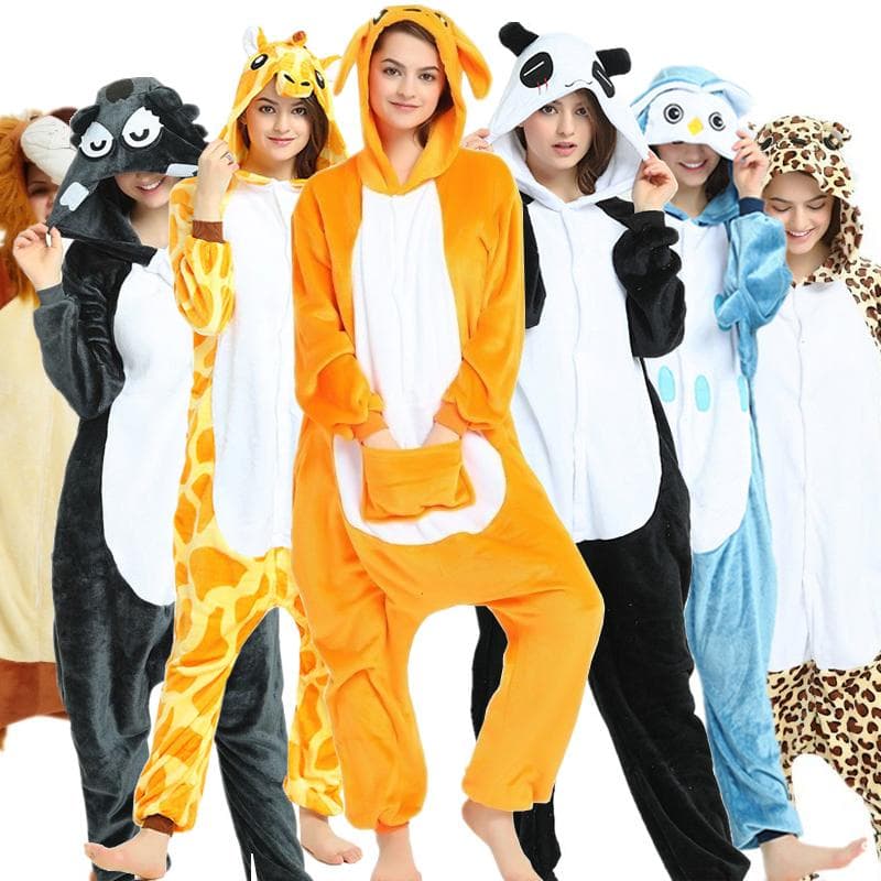 Tier Katze Tiger Kigurumi Einhorn Onesie Erwachsene Teenager Frauen Männer Pyjamas Lustige Flanell Warme Weiche Nachtwäsche Overall Onepiece Overall