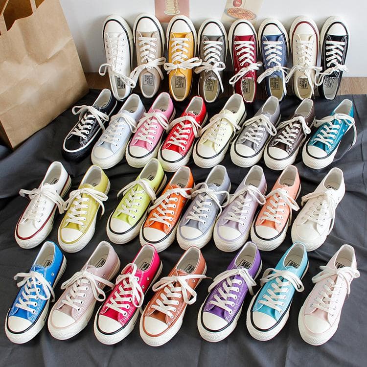 Damen-Segeltuchschuhe, lässig, niedlich, Sneakers, niedrig geschnitten, zum Schnüren, modisch, bequem zum Gehen cm