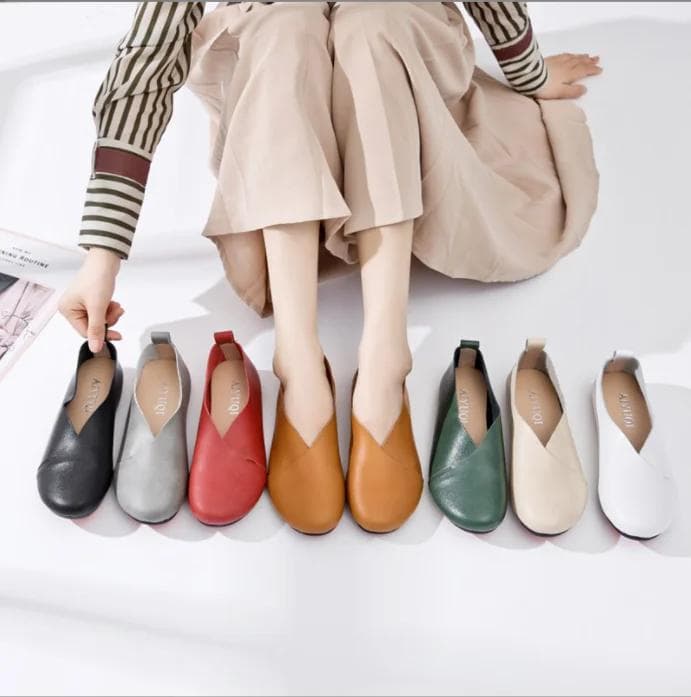 Fashion Echtes Leder frauen Schuhe Einfache Pendeln Flache Bequeme Große Größe Damen Schuhe Non-slip Mutter Schuhe Chaussure Femme cm grün