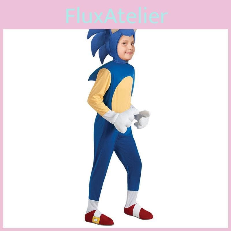 Kinder Sonic Kostüm Blauer Jumpsuit Schaumstoffmaske Für Cosplay Spaß! cm