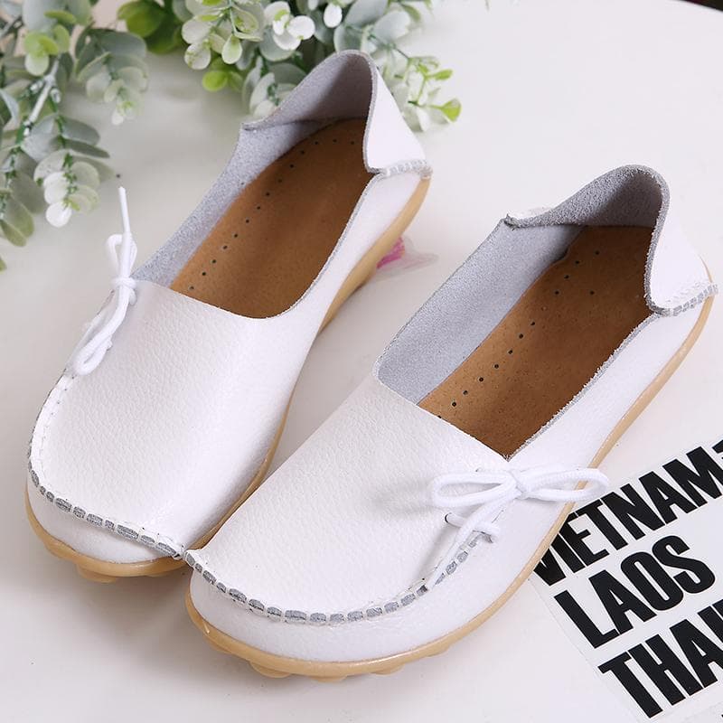 Damen-Plattformschuhe, echtes Leder, Mutter-Schuhe, Schnürung, verstellbare Dichtheit, Retro, bequemes Gehen, rutschfest, großer Schuh cm orange