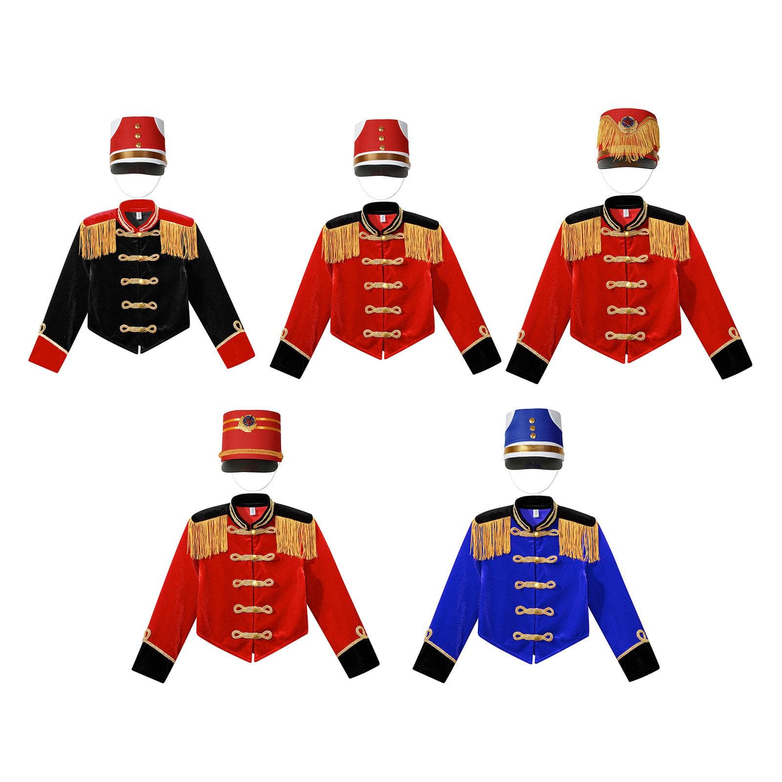 Kinder Jungen Drum Major Team Uniform Schlagzeuger Leistung Kostüm Marching Band Quaste Jacke Mantel Hut cm