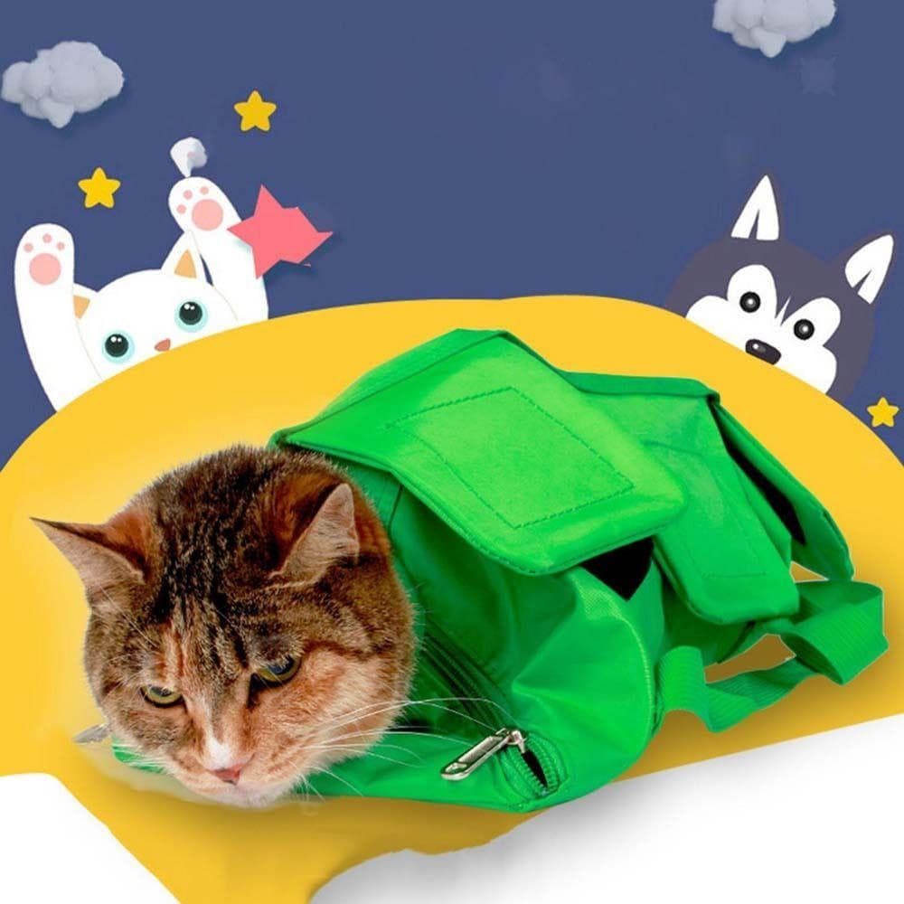 Untersuchen Trimmen Nagel Pet Carrier Sling Bag Katze Pflege Tasche Haustier Rucksack Katze Pflege Fixierung Tasche blau