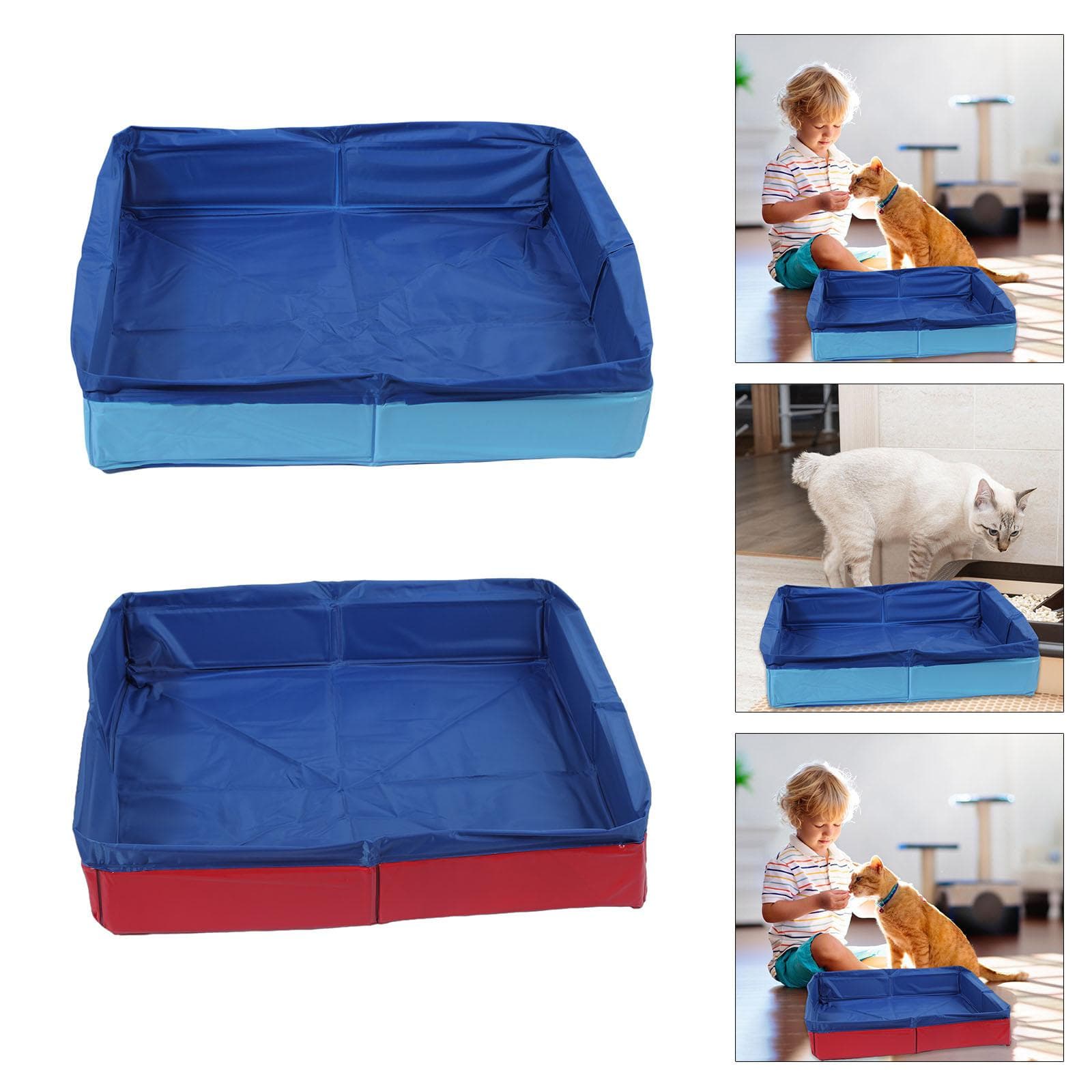 Tragbarer Hundepool, PVC-Haustierbadewanne, zusammenklappbarer Swimmingpool für kleine Hunde und Katzen, für den Innen- und Außenbereich rot