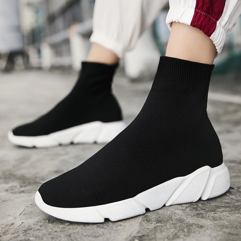 Mode Klassisch Schwarz Weiß Billige Schuhe für Herren Damen Atmungsaktives Mesh Freizeit Sneaker Herren Slipper Socken Schuhe Herren Zapatillas De
