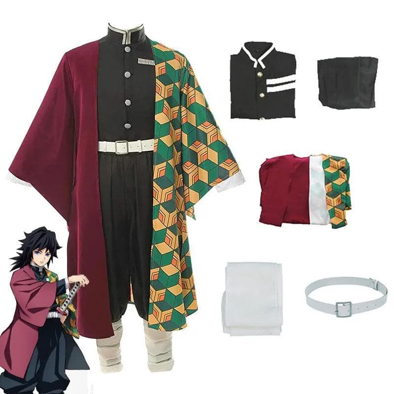 Anime Dämon Slayer Kimetsu Keine Yaiba Tomioka Giyuu Cosplay Kostüm Frauen und Männer Kimono Uniform Halloween Weihnachten Party Kleidung cm rot