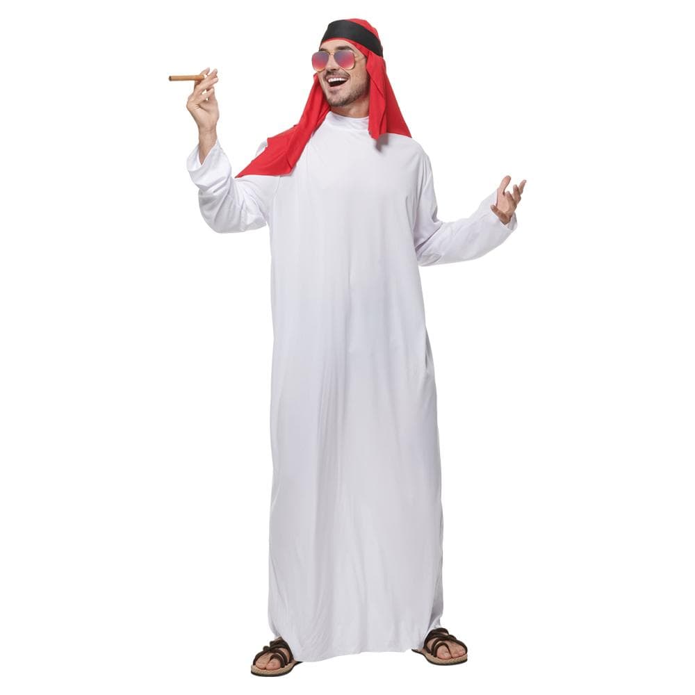 Arabisches Herrenkostüm, arabischer Scheich, Halloween-Cosplay-Robe, Kostüm-Outfit cm weiß