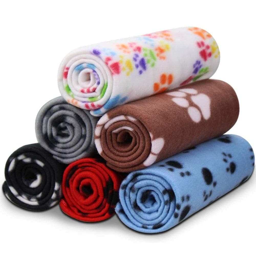Decke für Haustiere, Katzen und Hunde, weiche, warme Fleecedecke, Schlafmatte, Bettdecke mit Pfotenabdruck für Kätzchen, Welpen und andere
