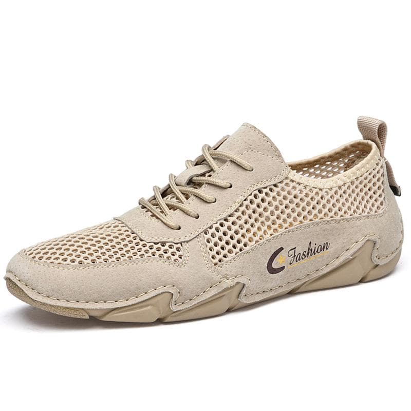 Sommer Männer Verschnaufpause Mesh Casual Schuhe Männer Müßiggänger Komfortables Fahren Schuhe Mokassins Mann Wohnungen Schuhe cm khaki