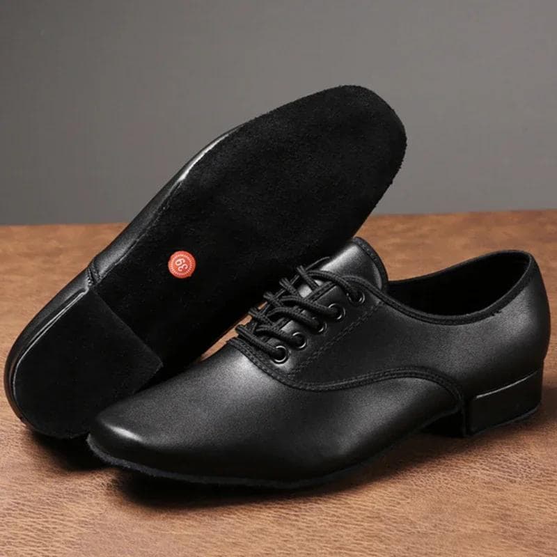 Tanzschuhe Herren Lateintanzschuhe Echtes Leder Weiche Sohle Herren Tango Ballsport Modernes Tanzen Schuhe Sneakers Mann Erwachsener cm schwarz