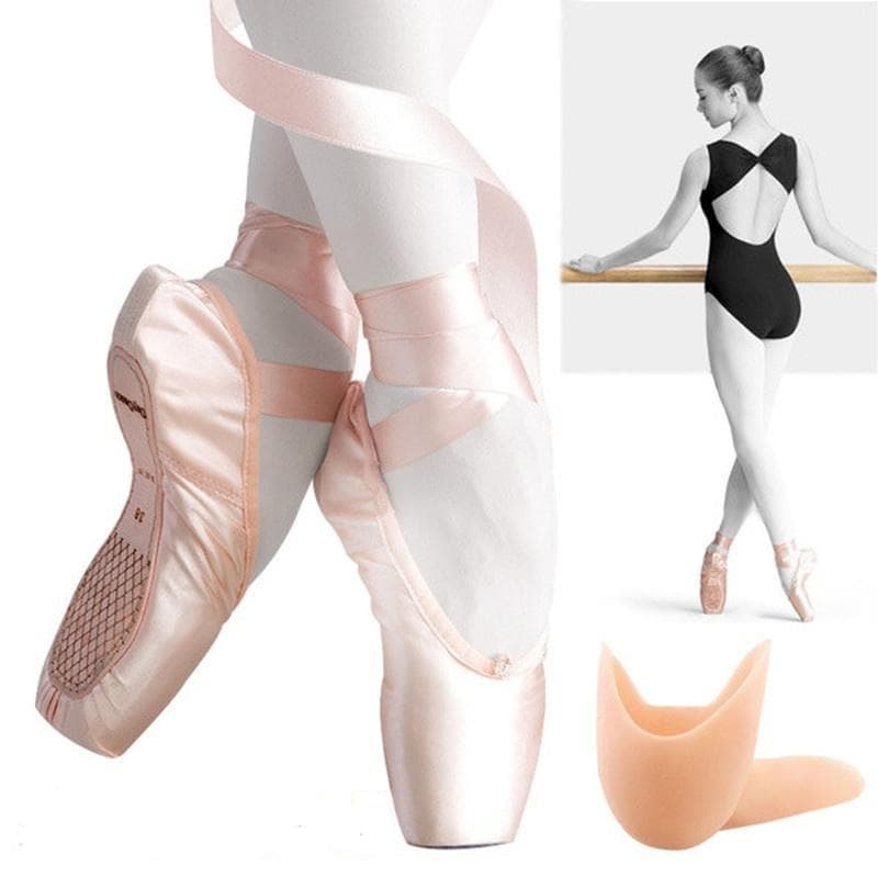 Größe: 31–43, Spitzenschuhe, Segeltuch-Ballettschuh, Mädchen-Ballett, flach, geteilte Sohle, Damen, mit Zehenpolstern cm schwarz
