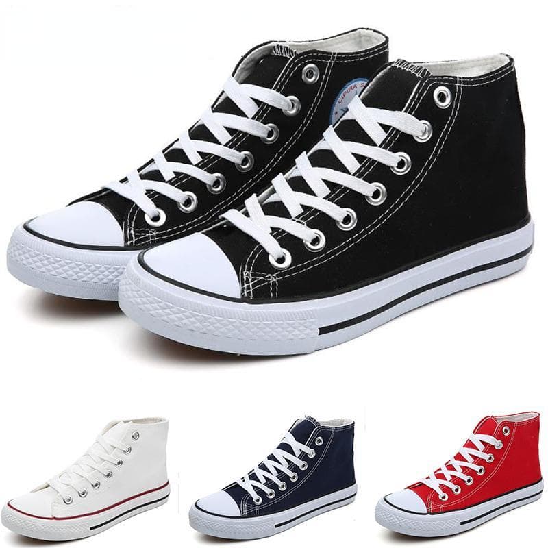 Herren/Damen High-Top-Leinwandschuhe Paarschuhe Trend Wilde Schuhe Mode Denim-Schuhe Sneakers Herren cm schwarz