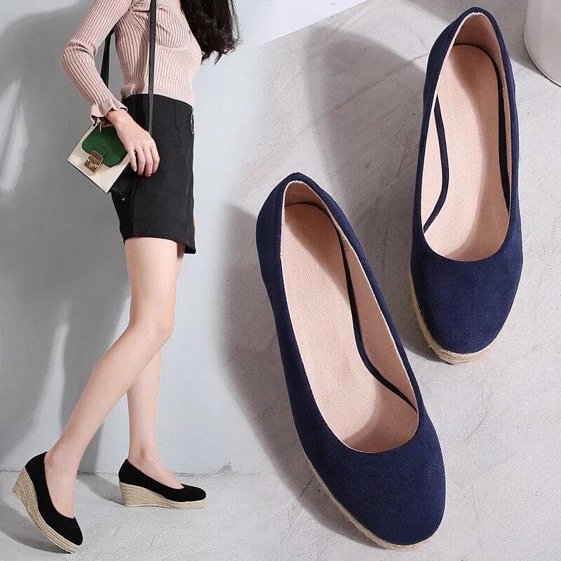 Prinzessin Kate ‚S Same Wildleder Keil Einzelne Schuhe Frauen ‚S Shallow Mouth Espadrilles Frühling Und Herbst Neue Sandalen High Heels cm