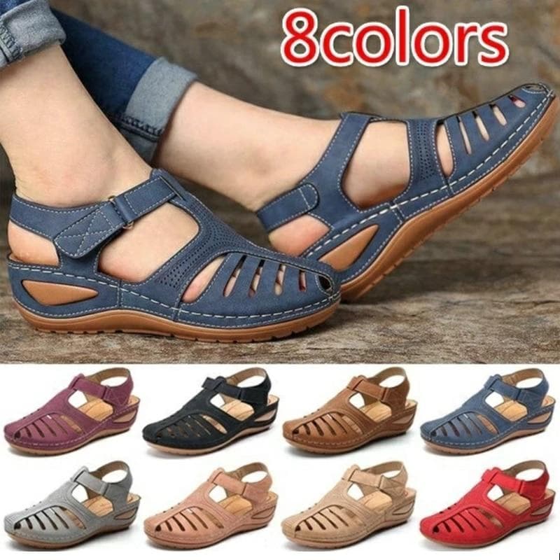 Neue Frau Sandalen Sommer Vintage Keil Sandalen Casual Ausschnitt Loophole Frauen Schuhe Weibliche Damen Plattform Retro Alias Plus Größe cm