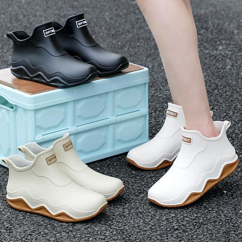 Regenschuhe Herren Damen Anti Rutsch Verschleiß Regen Wasser Waten Angeln Stiefel cm rosa