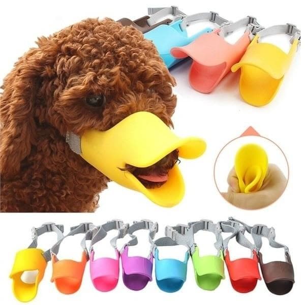 Hundemundschutz, lustige Anti-Biss-Entenmundform, Hundemundschutz, Anti-Spannungs-Maulkorb für Hunde, Bellen, S gelb