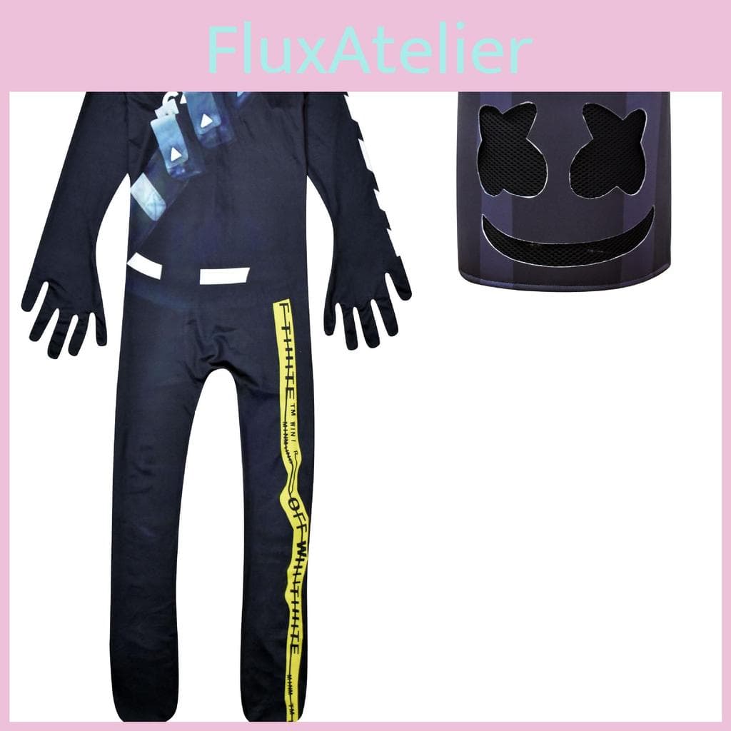 Weihnachten Halloween Fortnite Marshmello Einteiler Kostüm Weicher Milchseidenstoff cm