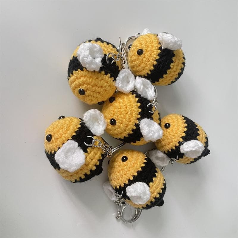 Neuheit süße stricken Biene Schlüsselanhänger kleine Bienen Schlüsselanhänger Anhänger Schlüsselanhänger Schlüsselanhänger Party Schmuck