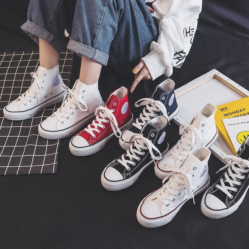 High Top Canvas Schuhe Studentin Ulzzang Tide Harajuku Retro Vielseitige Board Schuhe cm