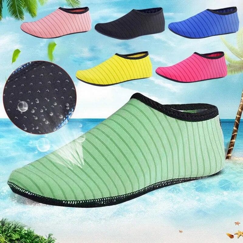 Sommer Wasserschuhe Herren Aqua Socken Sneakers Unisex Schwimmschuhe Strandsocken Große Übergrößen Sneakers Gestreifte Bunte Schuhe Kinder cm blau