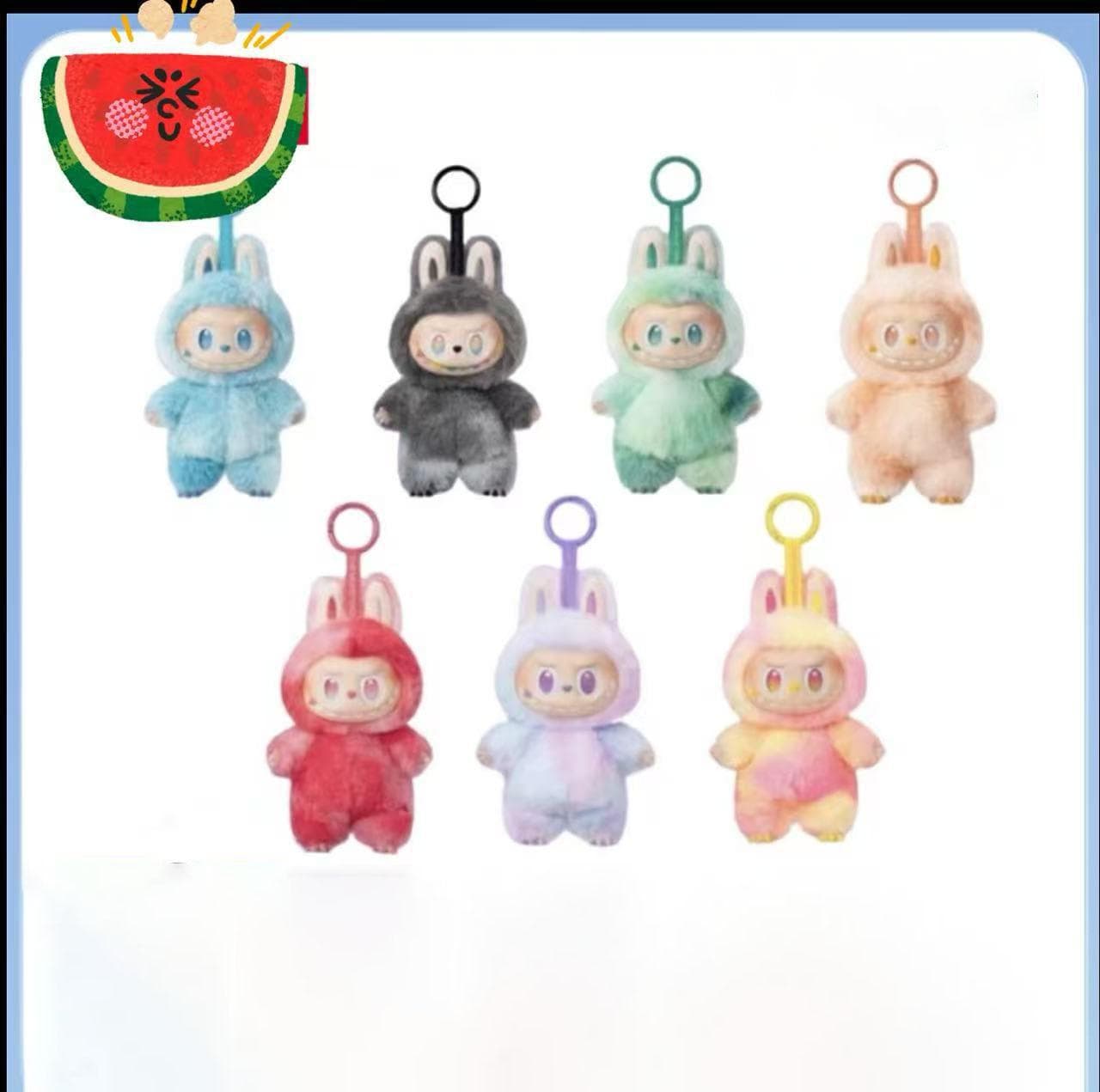 1 Stück Labubu 3.0 Stoffaufhänger Spielzeug, Schlüsselanhänger, Plüschtier, Kinderfestgeschenk, Plüschtier, Blindbox-Geschenk grau