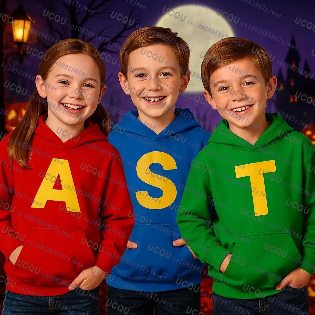 Alvin und die Chipmunks Mode Unisex Freizeit Sportbekleidung Herren Kapuzenpullover Alvin Chipmunk Halloween Kostüm Kinder Pullover Oberteile cm