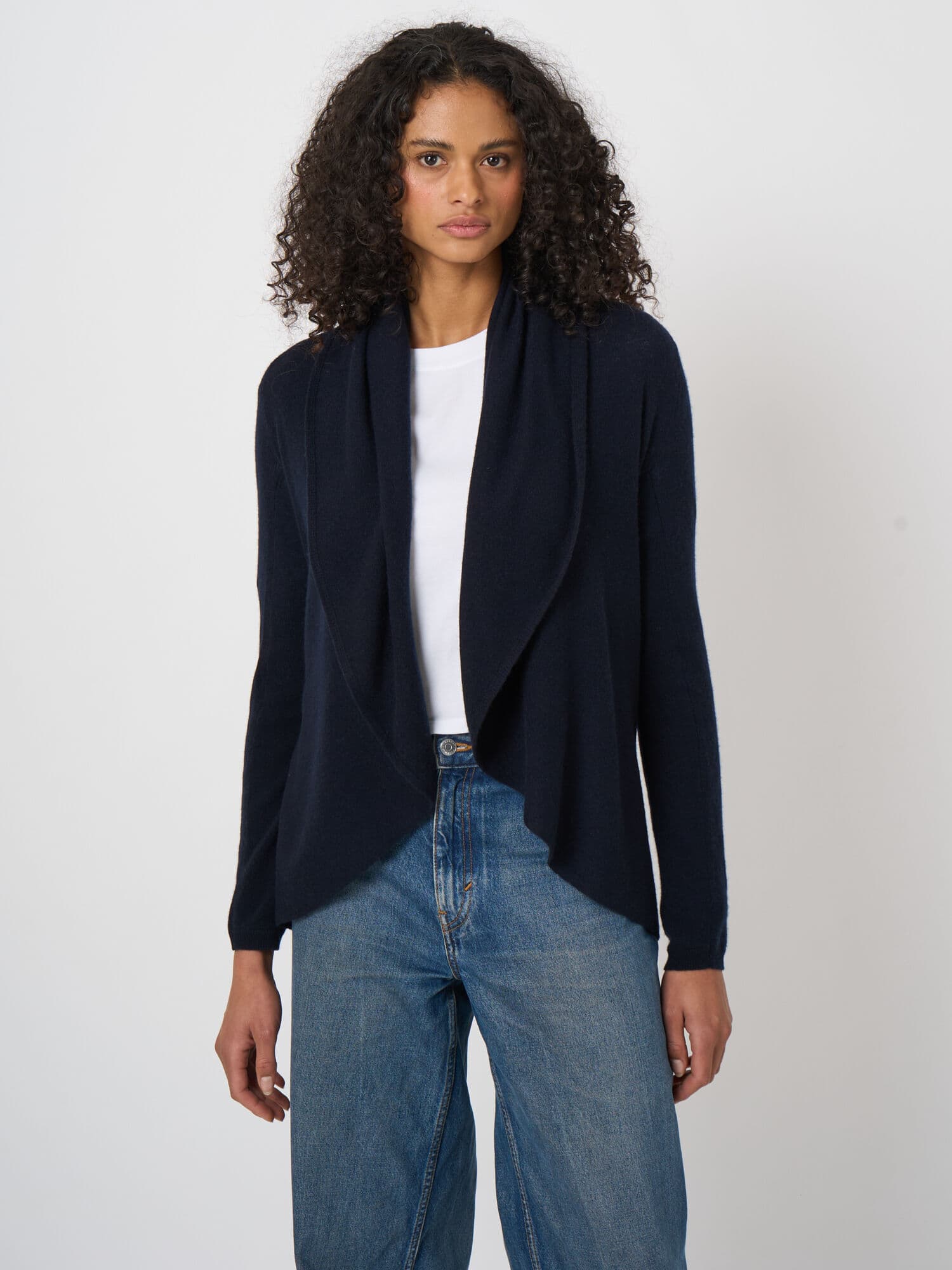 Cardigan mit Schalkragen aus 100% Bio-Kaschmir