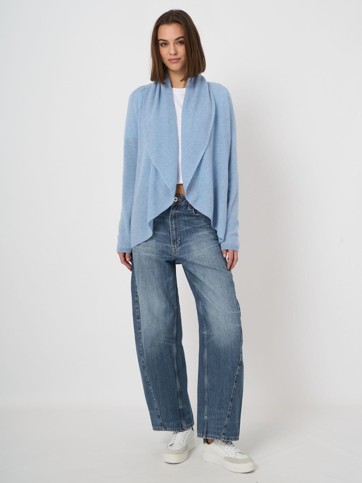Cardigan mit Schalkragen aus 100% Bio-Kaschmir