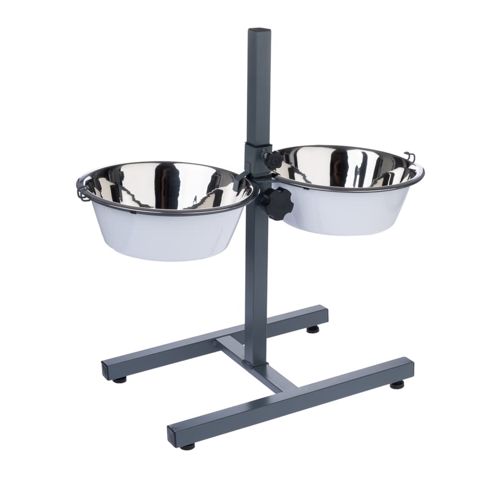TIAKI Doppelnapf mit verstellbarem Ständer - 2 x 2650 ml, Ø 25 cm