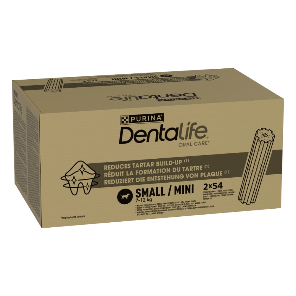 PURINA Dentalife Tägliche Zahnpflege-Snacks für kleine Hunde (7-12 kg) - 108 Sticks (36 x 49 g)