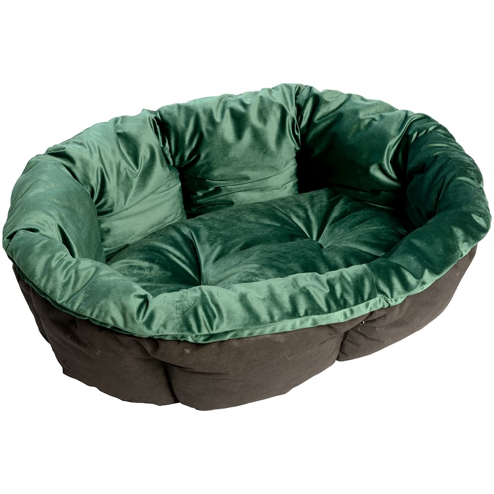 Überzug Samt grün für Ferplast Korb Siesta Deluxe (ohne Korb) - Grösse 10: L 96 x B 71 x H 32 cm