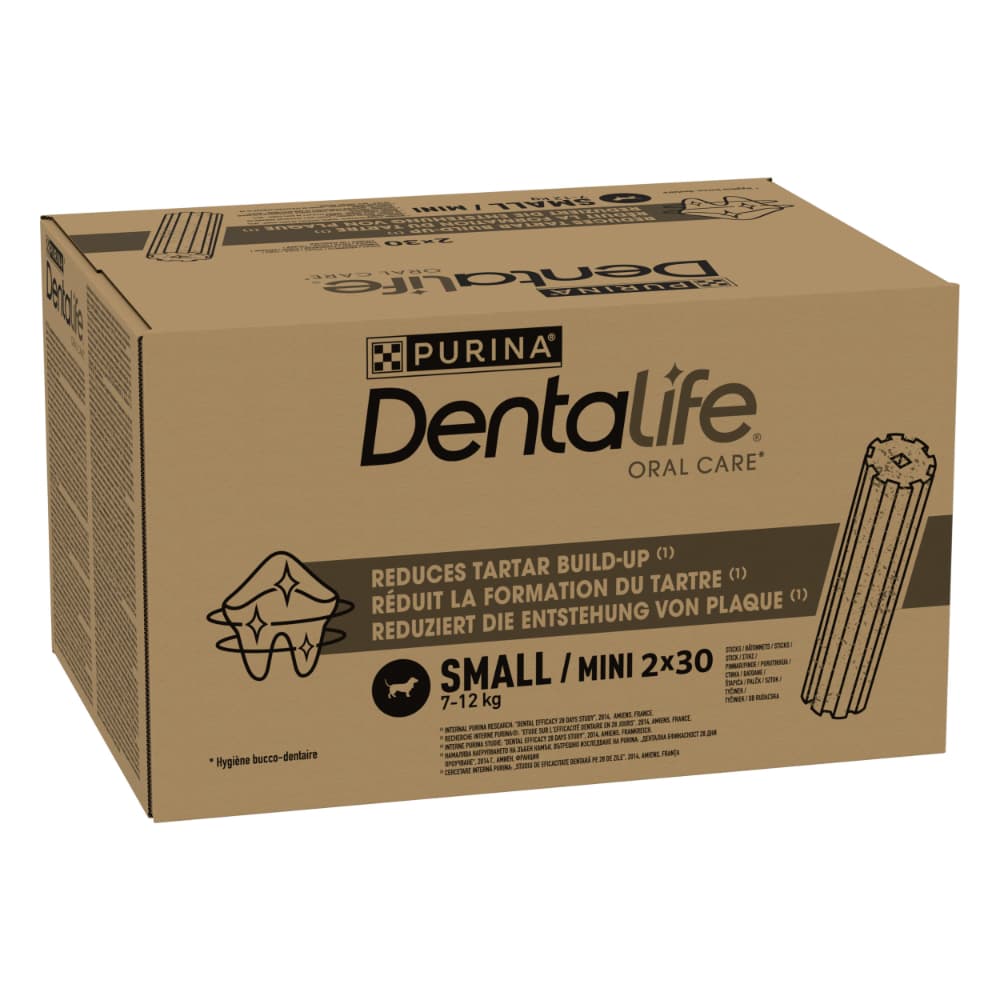 PURINA Dentalife Tägliche Zahnpflege-Snacks für kleine Hunde (7-12 kg) - 60 Sticks (20 x 49 g)