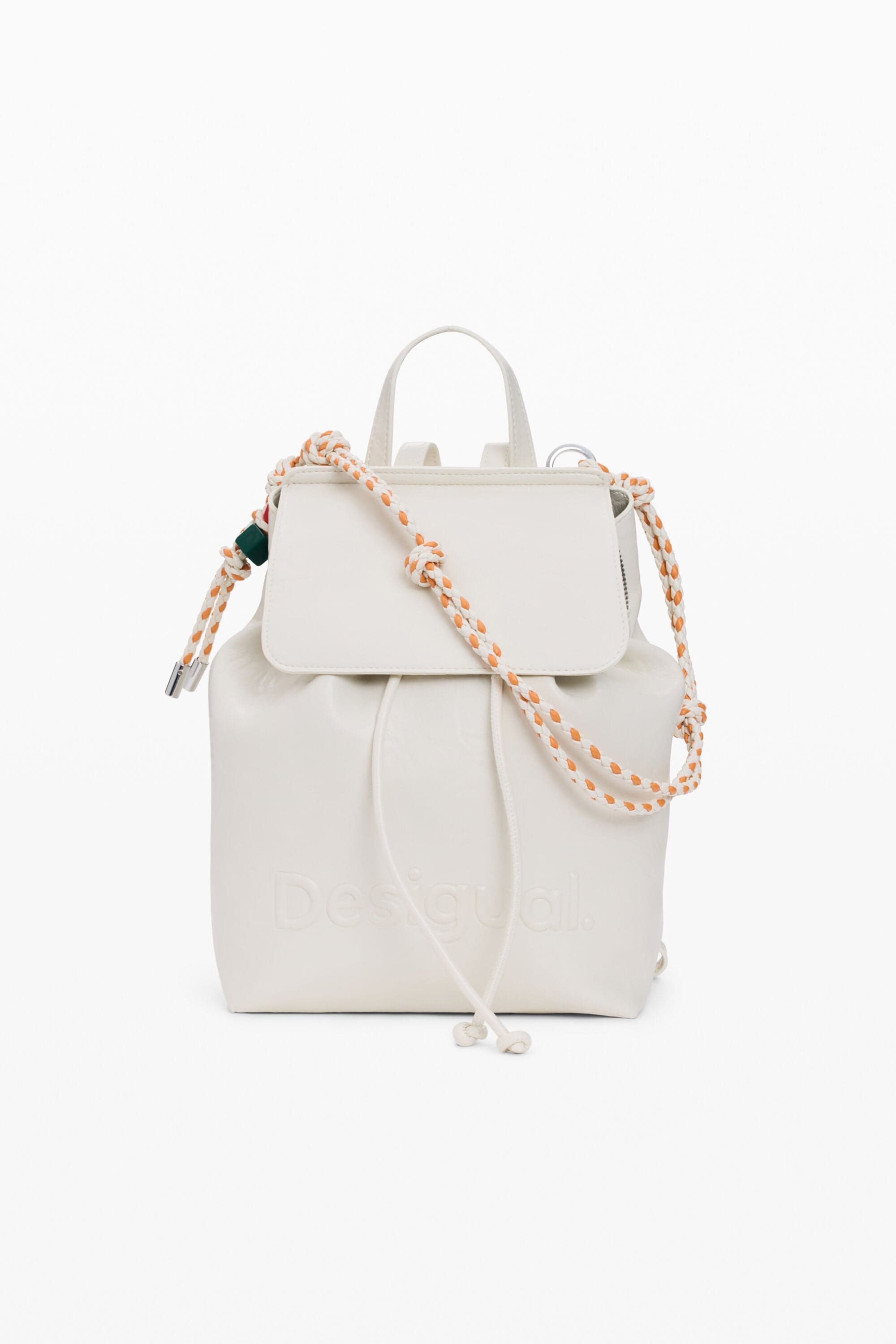 Desigual, Kleiner charms-rucksack, Damen, Polyurethan, Weiß, U