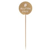 Kennzeichnungspicker Deko-Picker "Glutenfrei" 12 cm braun, 100 Stk.